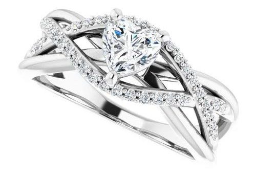 Platinum Heart .5 ct Engagement Ring